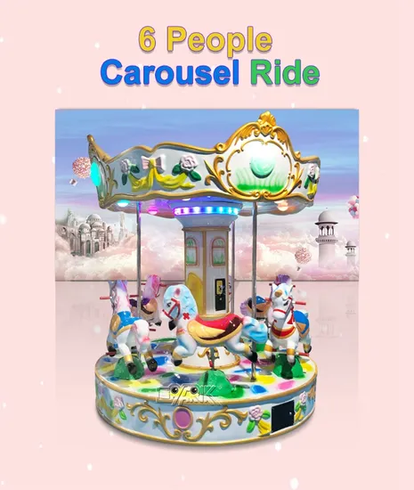 Amusement Park 6 People Carousels Ride Children Rides Carousel Kids Ride 